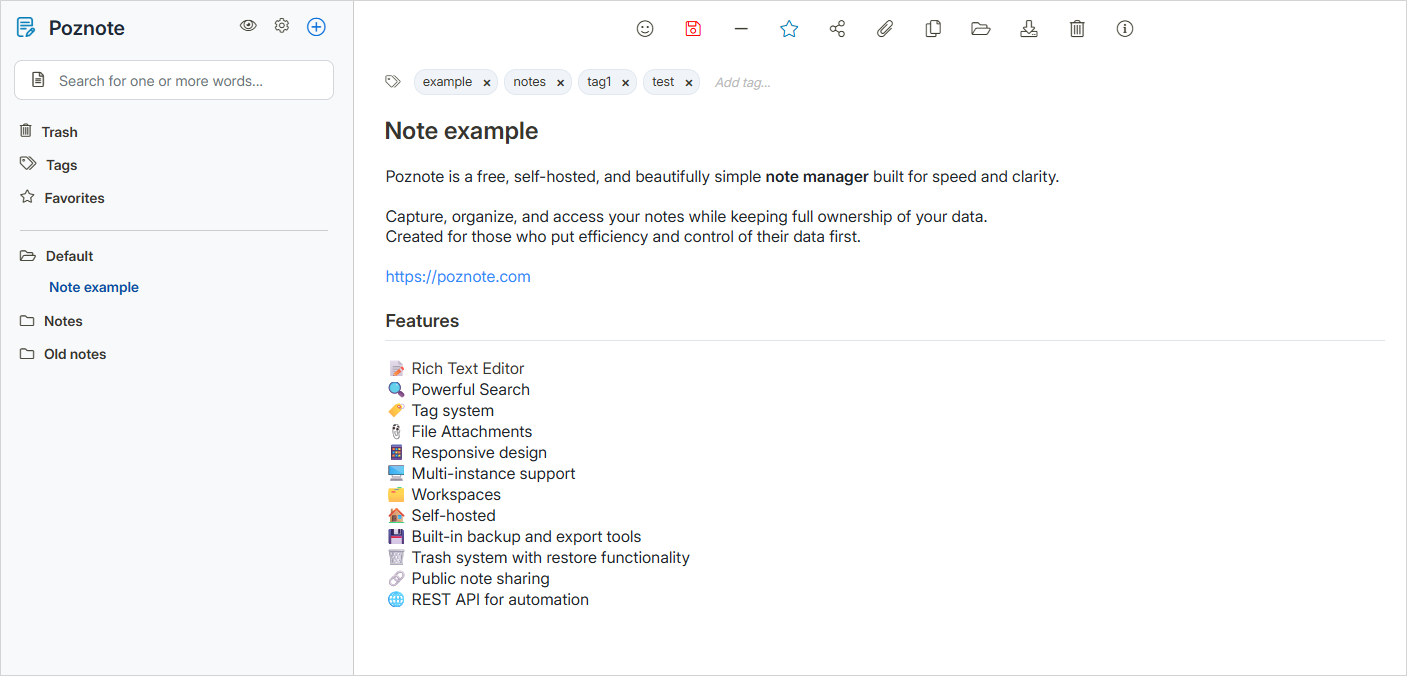 Poznote Screenshot