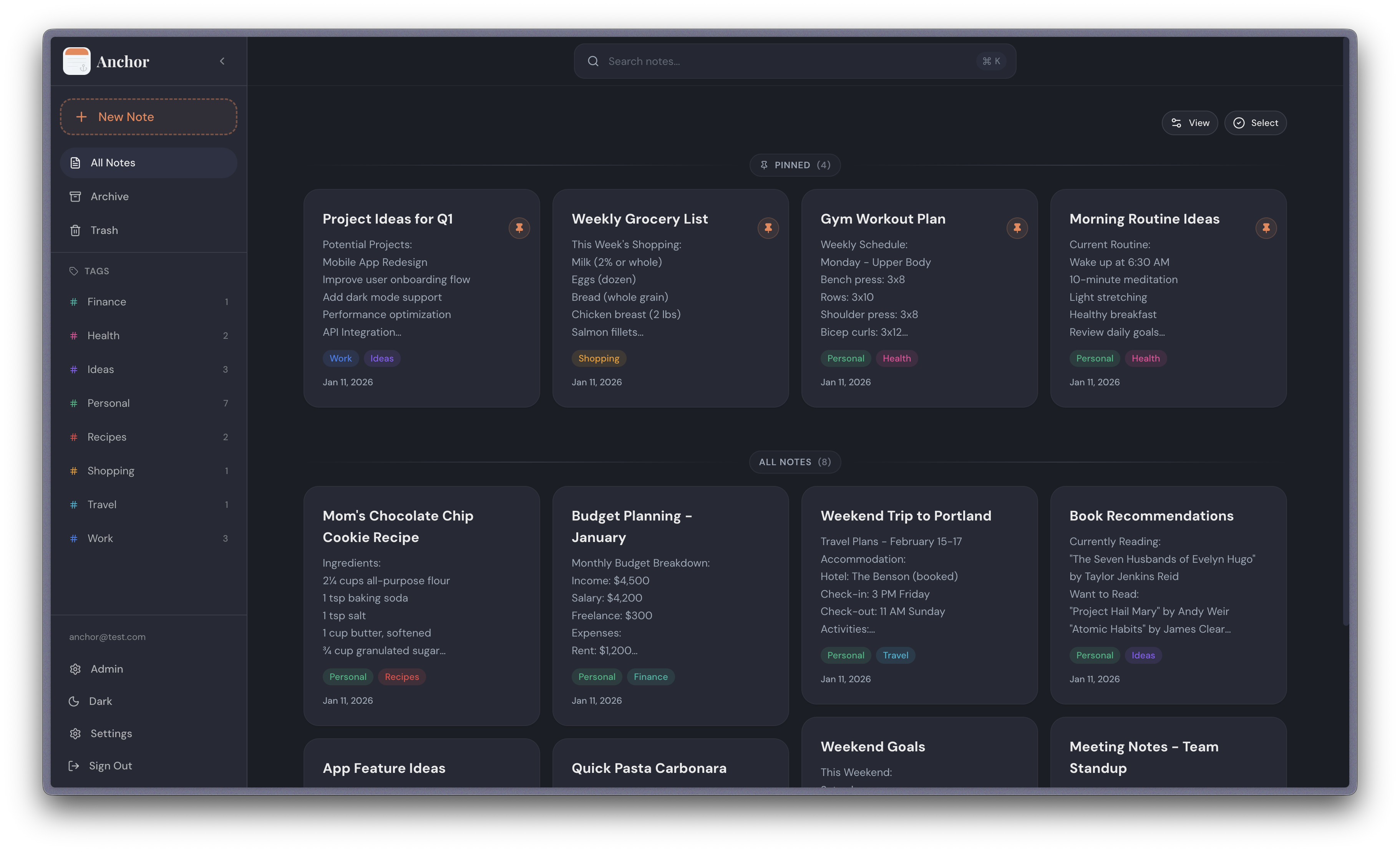 Anchor Screenshot
