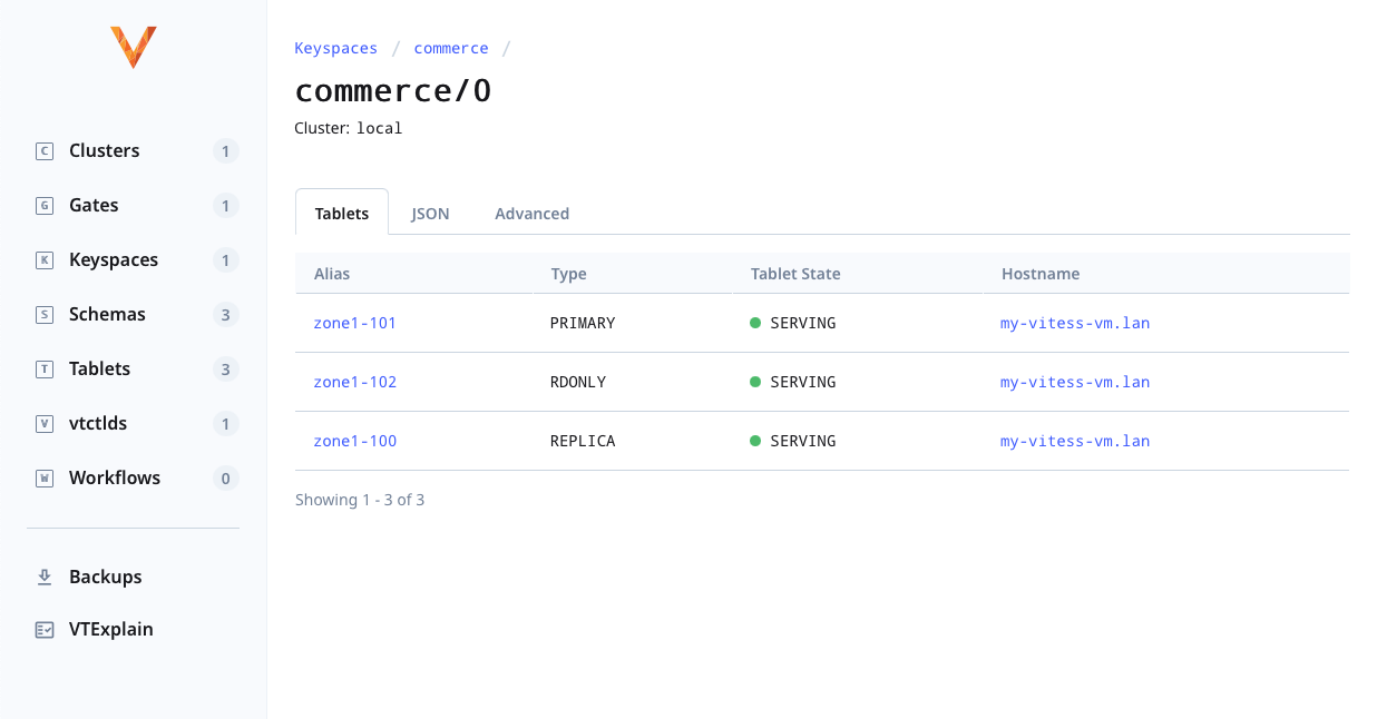 Vitess Screenshot