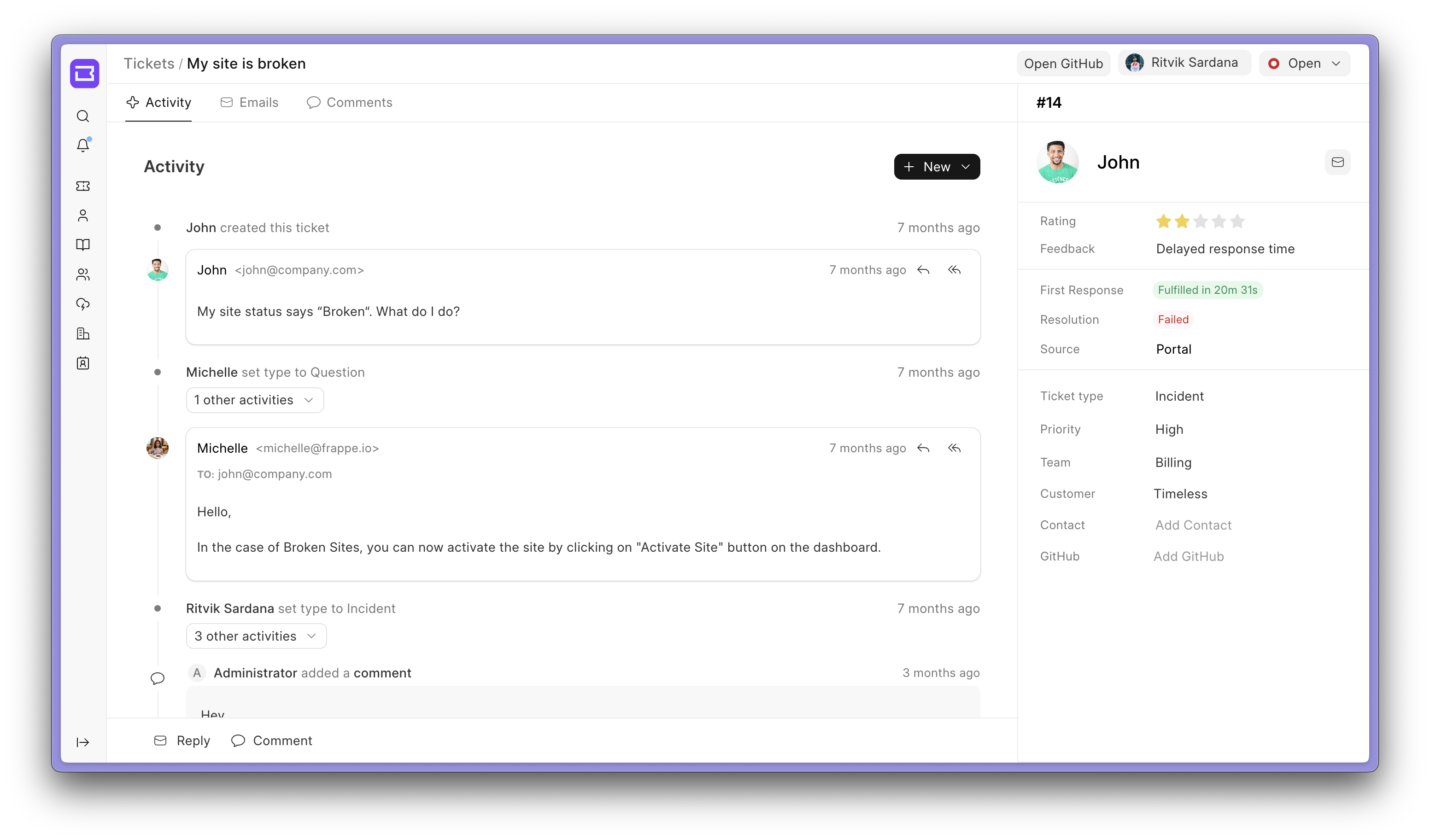 Frappe Helpdesk Screenshot