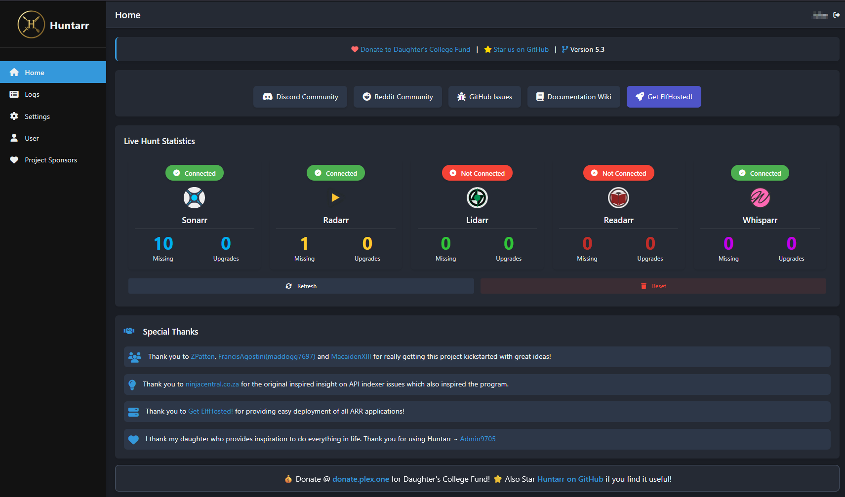 Huntarr Screenshot