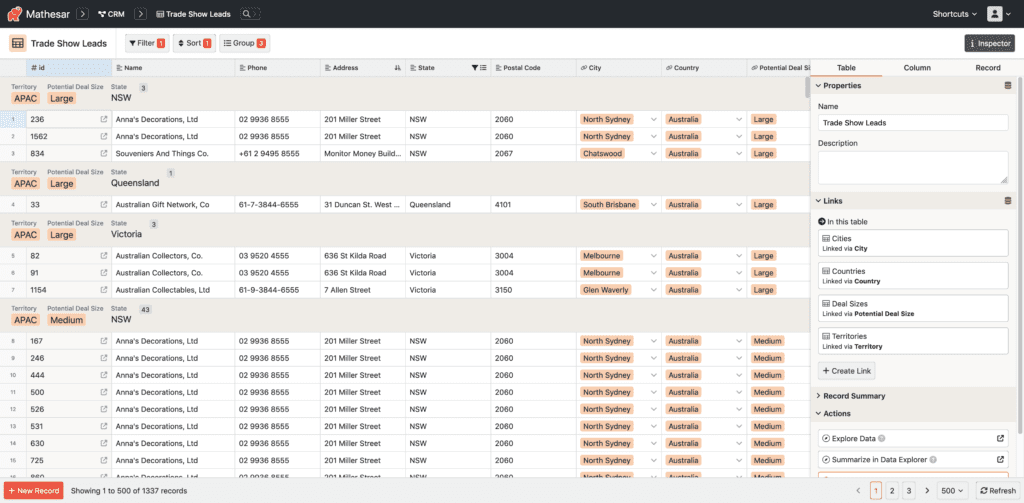 Mathesar Screenshot