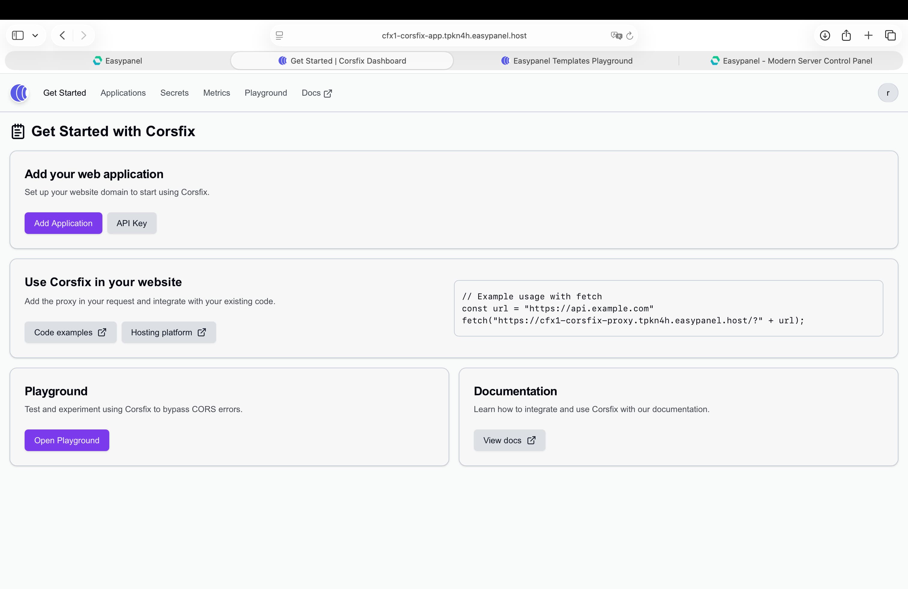 Corsfix Screenshot